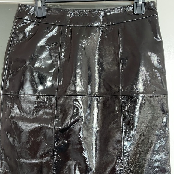 Walter Baker Lamb Leather Black Patent Molli Pencil Skirt NEW NWT Size 4 - Picture 4 of 6
